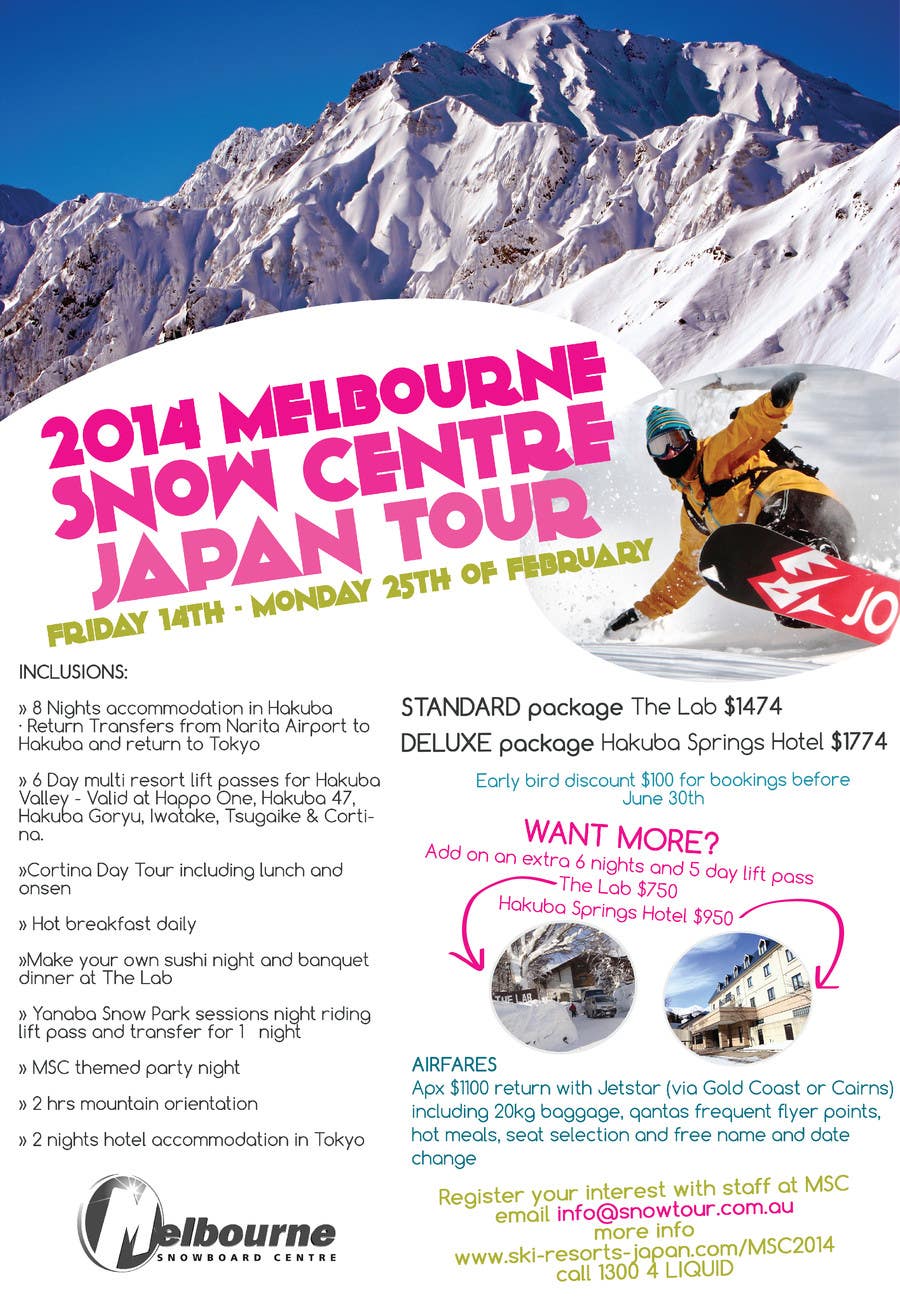 Penyertaan Peraduan #4 untuk                                                 Design a Flyer for Company Snow Tour
                                            