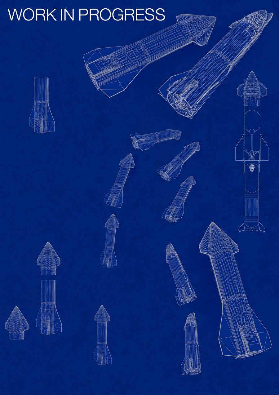Inscrição nº 22 do Concurso para                                                 Blue Print design of Space X Starship Rocket
                                            