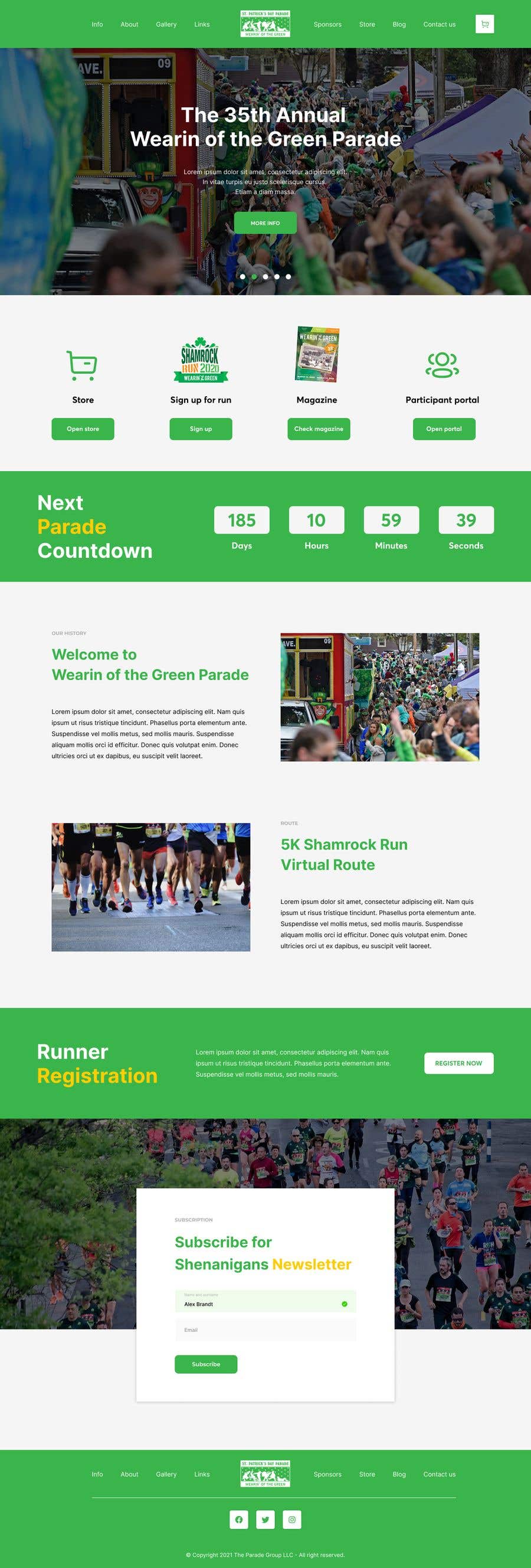 Contest Entry #9 for                                                 St Patrick’s Day home page website design
                                            