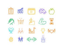 #11 para I need a set of 19 fitness related icons for a website por shakiladobe