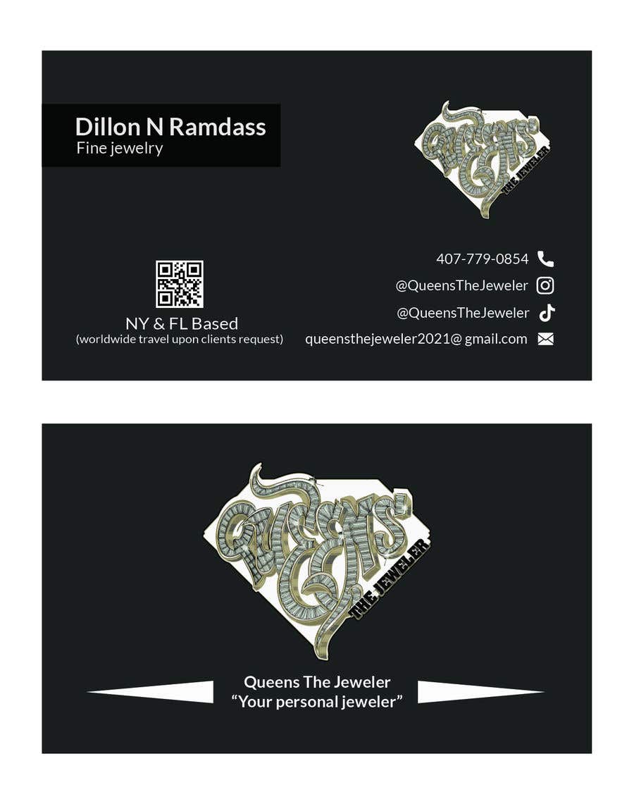 Wasilisho la Shindano #206 la                                                 Queens The Jeweler - Business Card Design
                                            