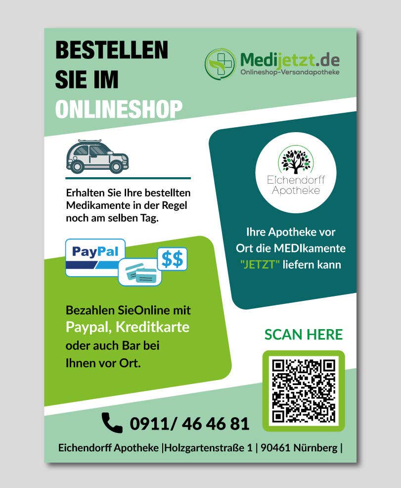 
                                                                                                            Bài tham dự cuộc thi #                                        52
                                     cho                                         Builda flyer for a pharmacy onlineshop with the option to pay by credit card or PayPal and have it delivered on the same day.
                                    
