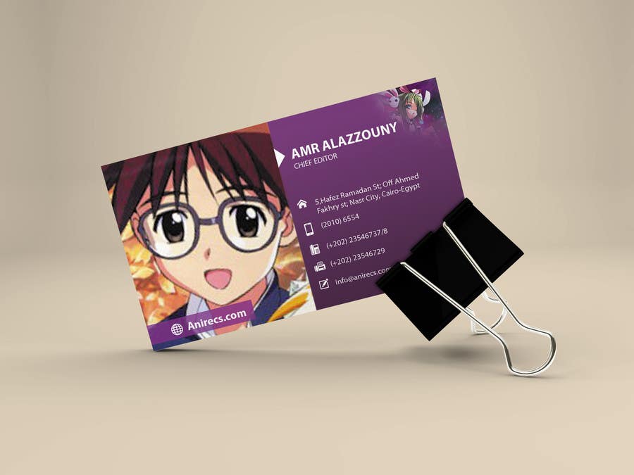 
                                                                                                                        Proposition n°                                            24
                                         du concours                                             Design some Business Cards for anime site
                                        