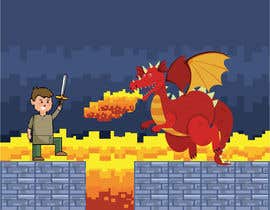#45 for Pixel art of a warrior facing a dragon. af shohanhossain712