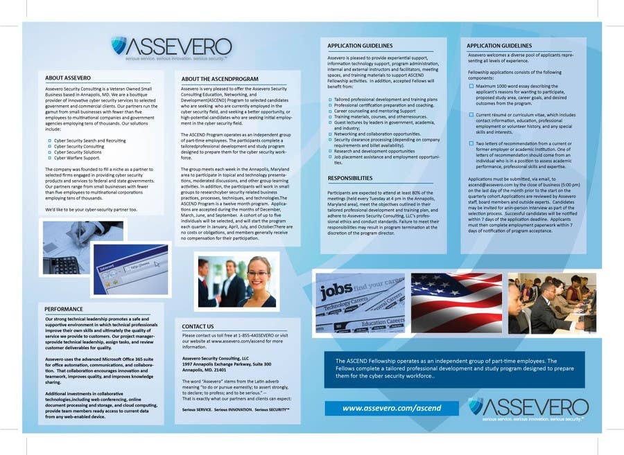 Konkurrenceindlæg #12 for                                                 Design a Brochure for Assevero Security Consulting
                                            