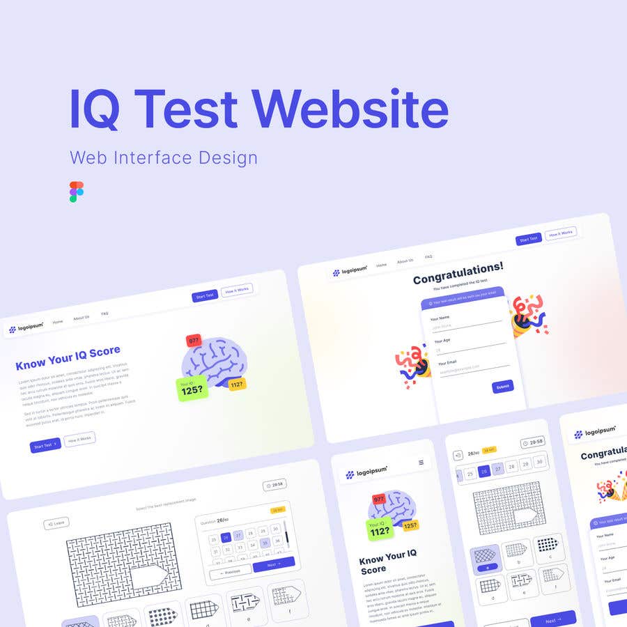 
                                                                                                                        Konkurrenceindlæg #                                            80
                                         for                                             Design nice user interface for an IQ test website
                                        