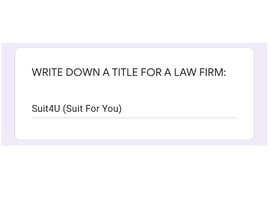 #6 untuk 100 EUR FOR THE BEST TITLE FOR A LAW FIRM oleh Diptej2