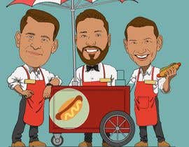 #45 för Caricature of 3 people working a NY hot dog stand av aliwafaafif