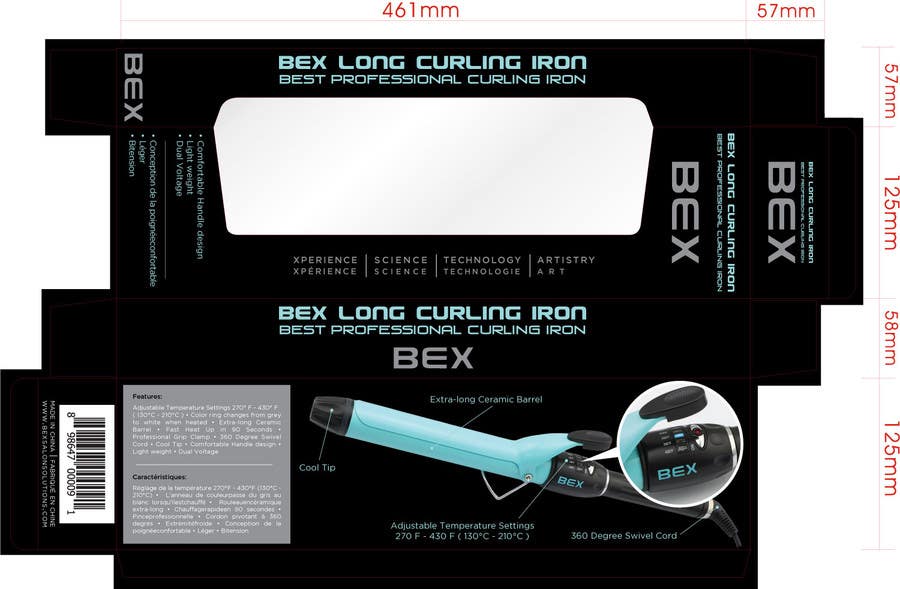 Bài tham dự cuộc thi #15 cho                                                 Create Print and Packaging Designs for Curling Iron BOX
                                            