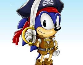 #8 для Create an image of Sonic the Hedgehog dressed in a pirate outfit от kachung