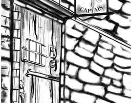 #17 for Black and White graphic of an entry door to an inn called the dancing captain by Areeba85