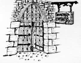 #29 for Black and White graphic of an entry door to an inn called the dancing captain by Josh13170120