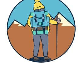 Nro 13 kilpailuun Artwork for badge. Cartoon style person hiking on a hill käyttäjältä piyushsharma8118