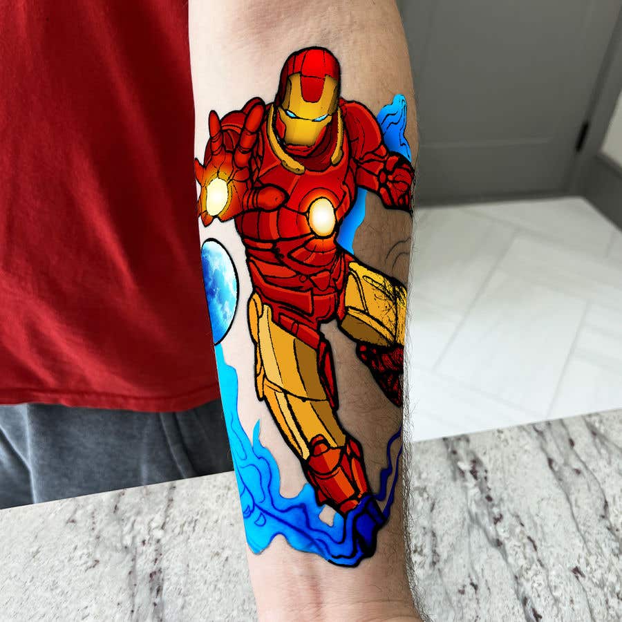 Contest Entry #4 for                                                 Add color to my photo for my tattoo- Iron Man & Astronaut
                                            