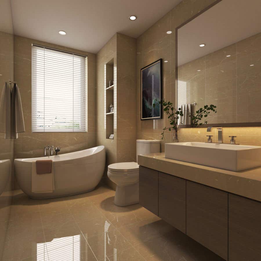Bài tham dự cuộc thi #44 cho                                                 Interior design 3D render of bathrooms
                                            