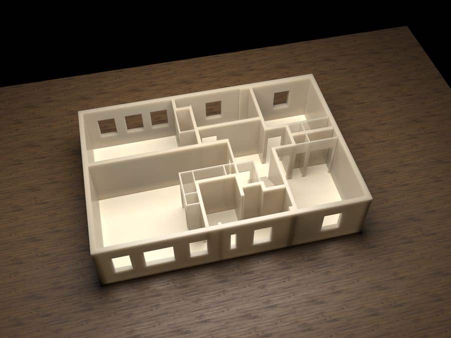 Intrarea #18 pentru concursul „                                                Create a 3D model (.stl) of this house for 3D printing
                                            ”
