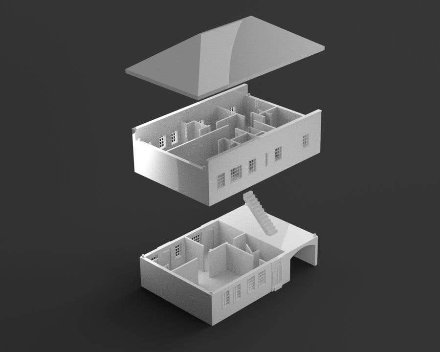 Intrarea #35 pentru concursul „                                                Create a 3D model (.stl) of this house for 3D printing
                                            ”