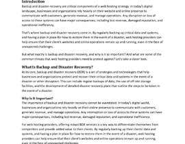 #9 cho Ghostwriting für einen Artikel über &quot;Backup und Disaster-Recovery im Webhosting&quot;. bởi n4nion