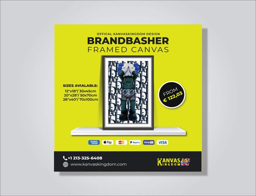 a poster for a company called brandabuster framed canvas