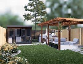 a rendering of a patio with a pergola