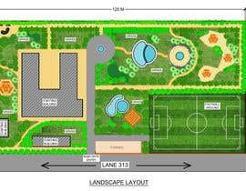 a plan of a park with a soccer field and a playground