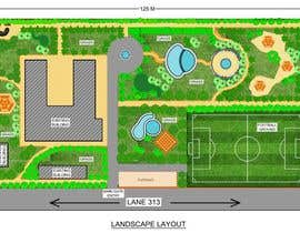 a plan of a yard with a tennis court and a playground