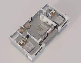an illustration of a 3d floor plan of a house