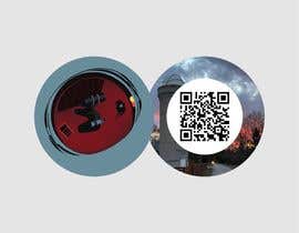 a screenshot of two circles with a guitar and a qr code