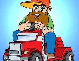 Nro 56 kilpailuun Illustration of an adult man on a kiddy ride american truck käyttäjältä wordofhonor