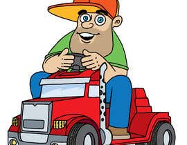 Nro 63 kilpailuun Illustration of an adult man on a kiddy ride american truck käyttäjältä wordofhonor