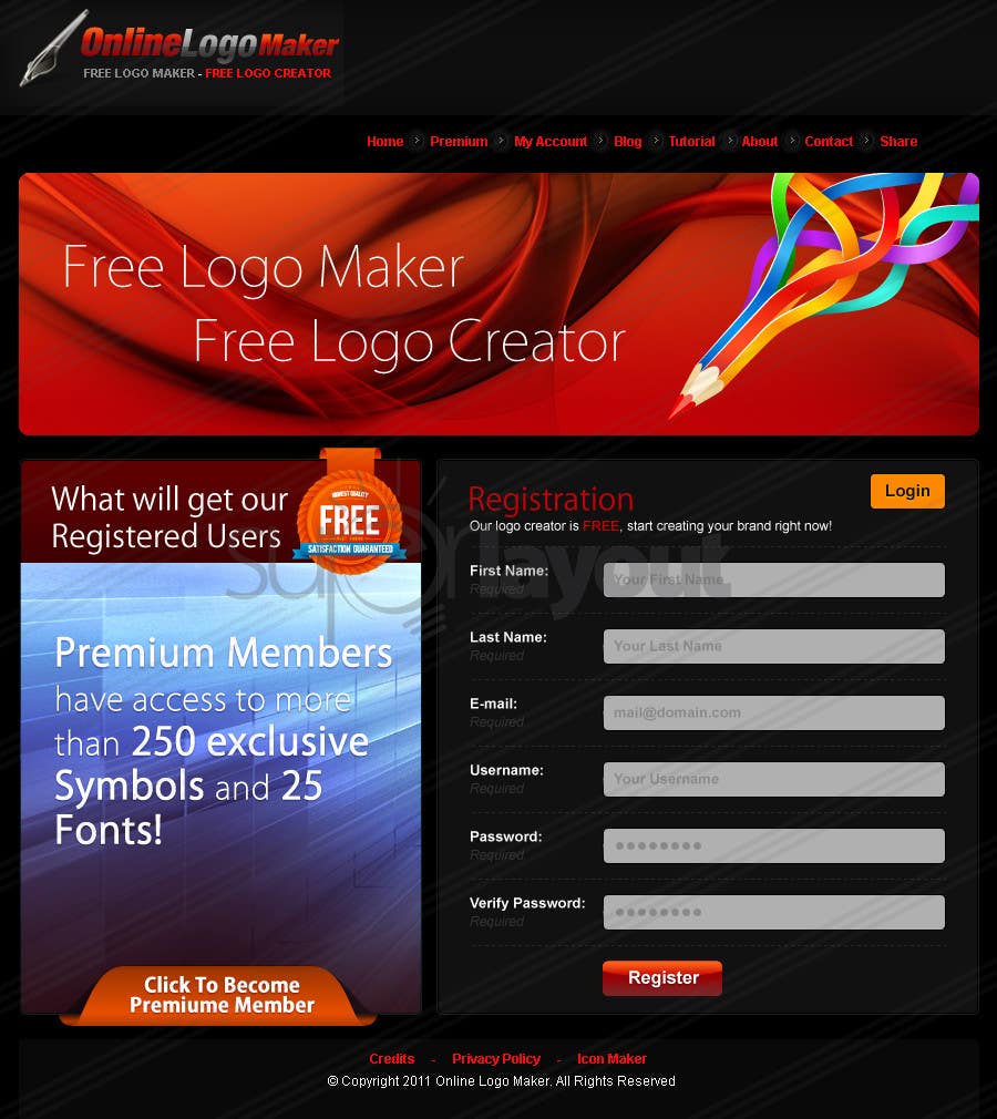 Participación en el concurso Nro.35 para                                                 Sign Up page for Online Logo Maker
                                            