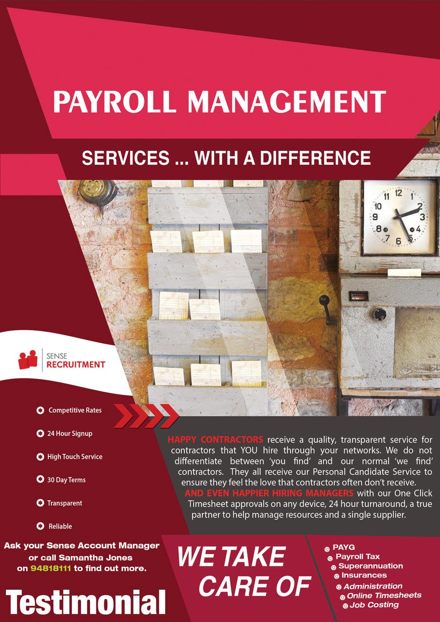Bài tham dự cuộc thi #48 cho                                                 Design a Flyer for Payroll Management Services
                                            