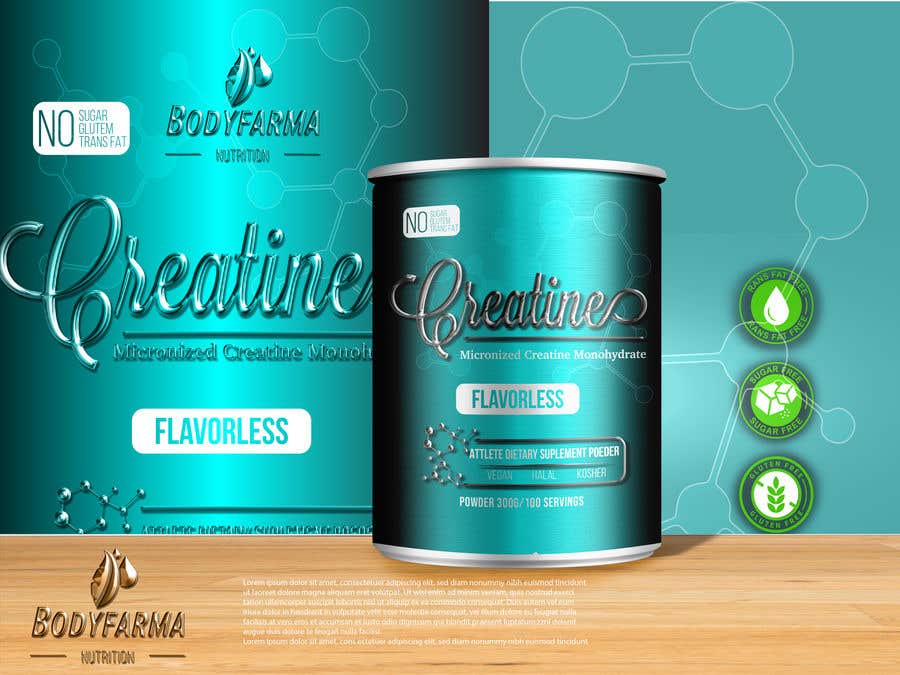 Конкурсная заявка №64 для                                                 Design a Label for a new product with the same language of visual identity for Creatine Dietary supplement
                                            