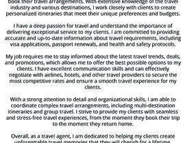 #346 pentru Create me a bio for travel agent and logo de către sabbirahammed118