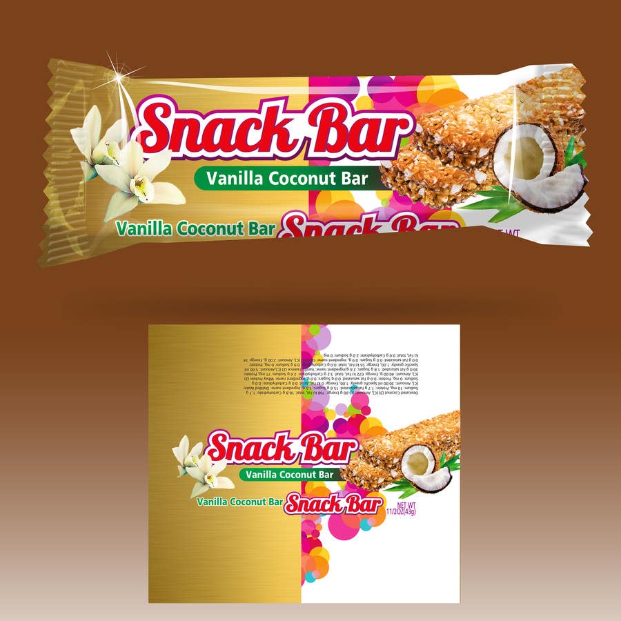Kilpailutyö #17 kilpailussa                                                 Create Print and Packaging Designs for Snack Bar
                                            