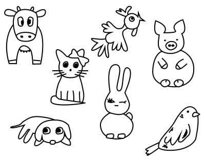 Proposition n°62 du concours                                                 Cute animal doodles
                                            