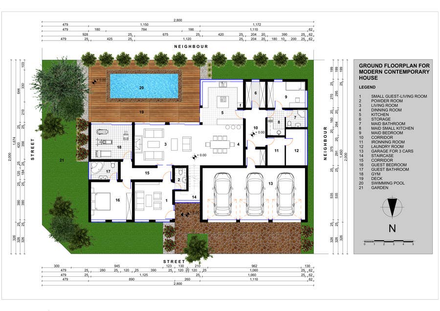 Inscrição nº 44 do Concurso para                                                 Floorplan for modern contemporary house
                                            