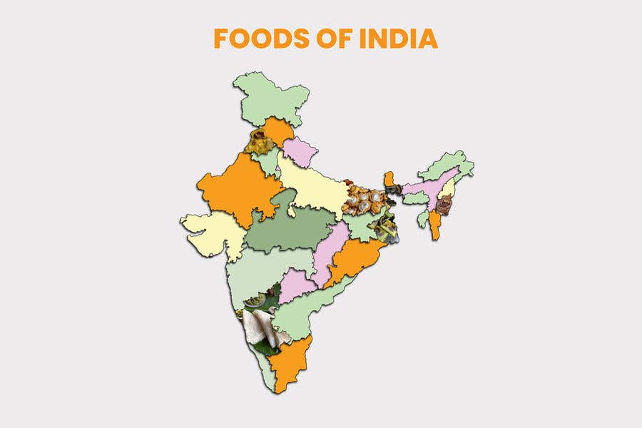 Bài tham dự cuộc thi #2 cho                                                 Design Food Map of India
                                            