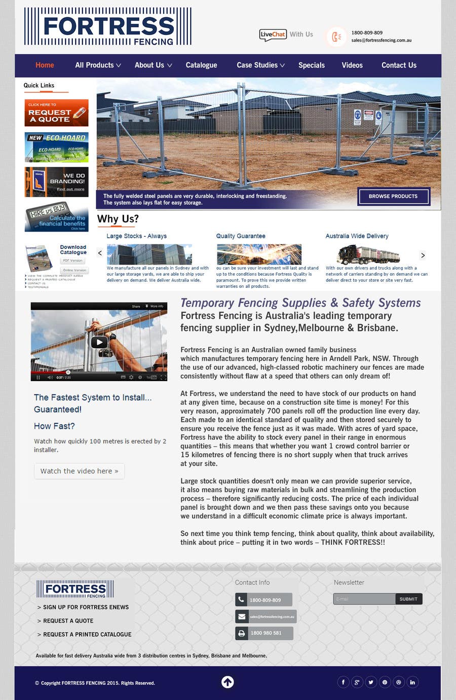 Penyertaan Peraduan #37 untuk                                                 Design a Website Mockup for Fortress Fencing Building Homepage
                                            