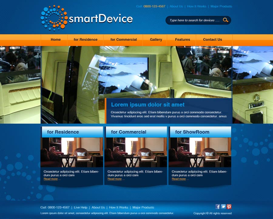 Proposition n°5 du concours                                                 Design a Website Mockup for smartDevice
                                            