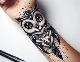 Nro 389 kilpailuun Geometric and watercolour wrist owl tattoo design käyttäjältä abuzar1246