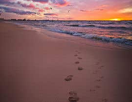 #111 for image of beach at sunset with footprints next to pawprints in sand by bipuldebnath2015