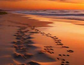 #101 for image of beach at sunset with footprints next to pawprints in sand af Itzrixwan
