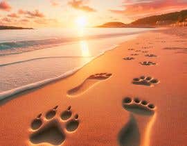 #104 untuk image of beach at sunset with footprints next to pawprints in sand oleh Itzrixwan