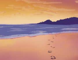 #115 for image of beach at sunset with footprints next to pawprints in sand by Nophal