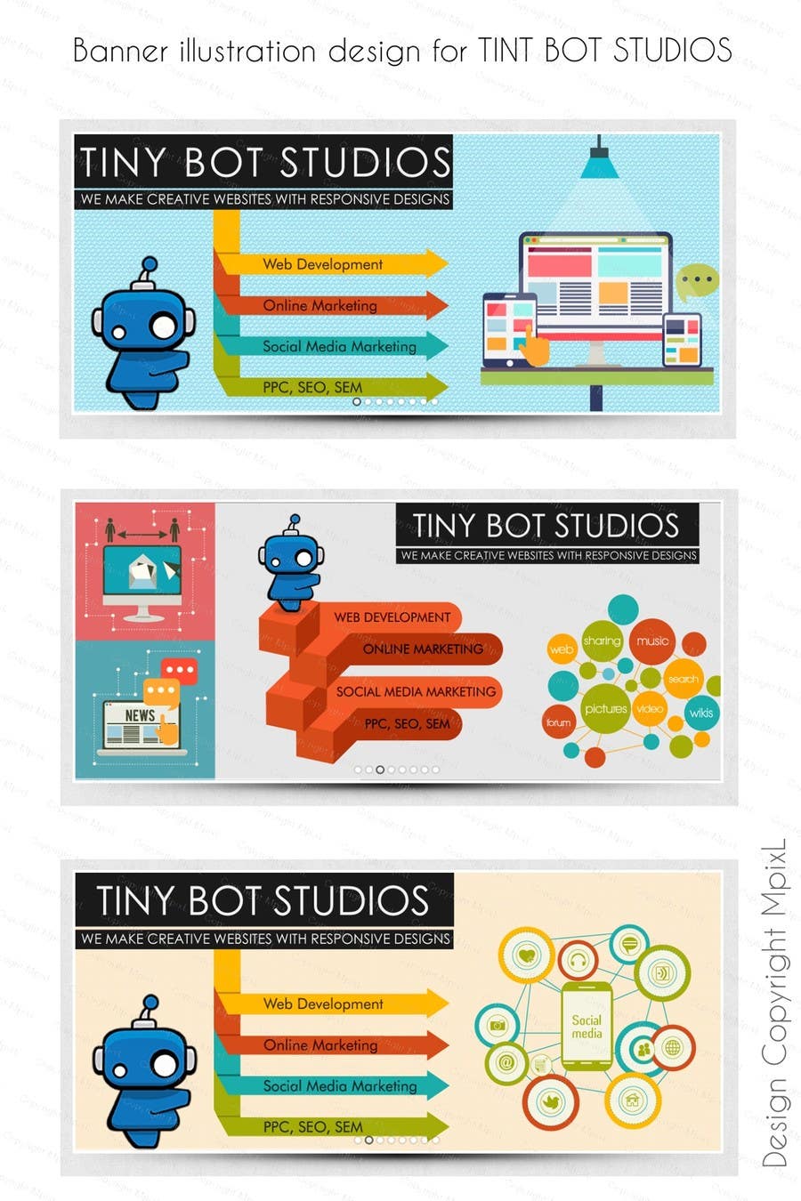 Contest Entry #8 for                                                 Design a Website Mockup for The TINY BOT STUDIOS
                                            