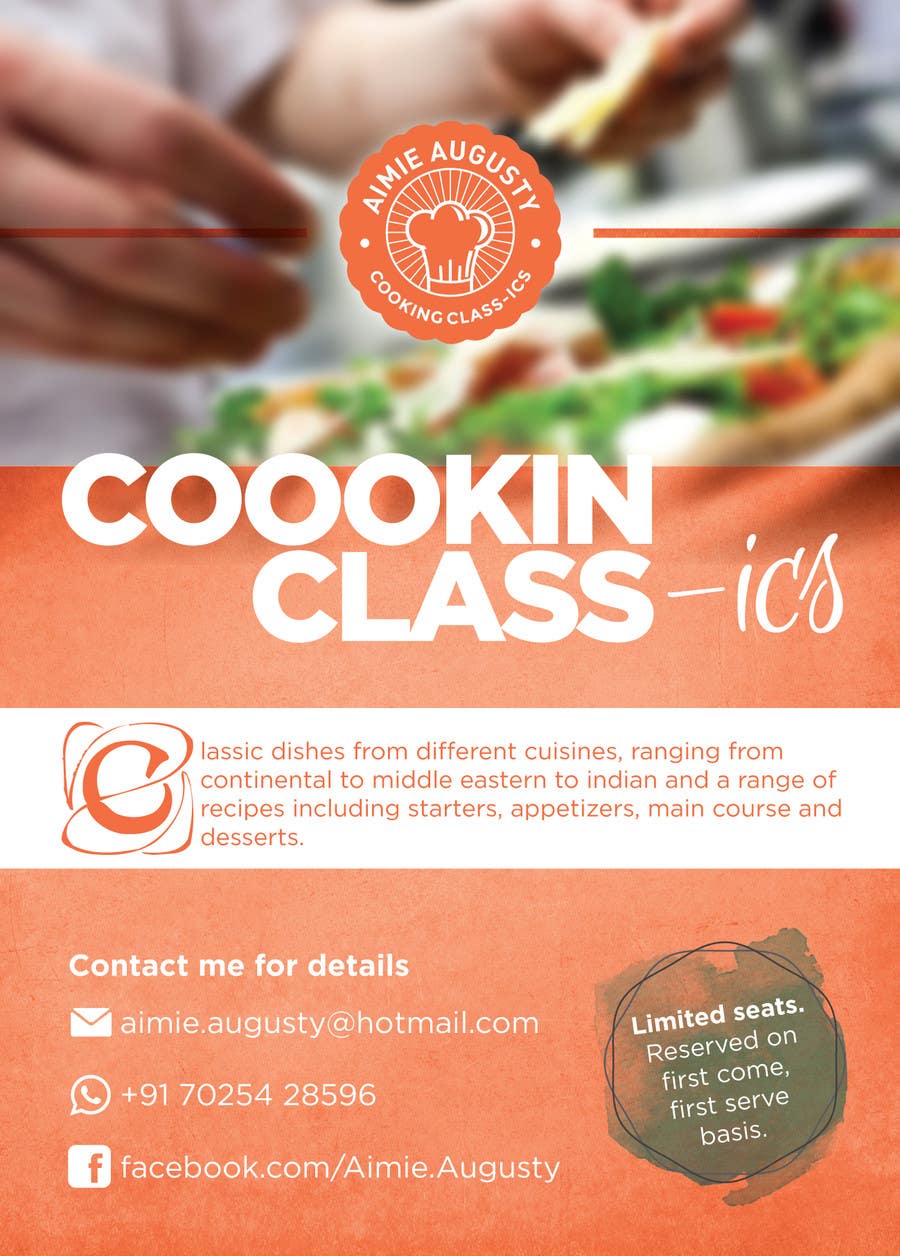 Bài tham dự cuộc thi #20 cho                                                 Design a Flyer for a Cooking Class
                                            