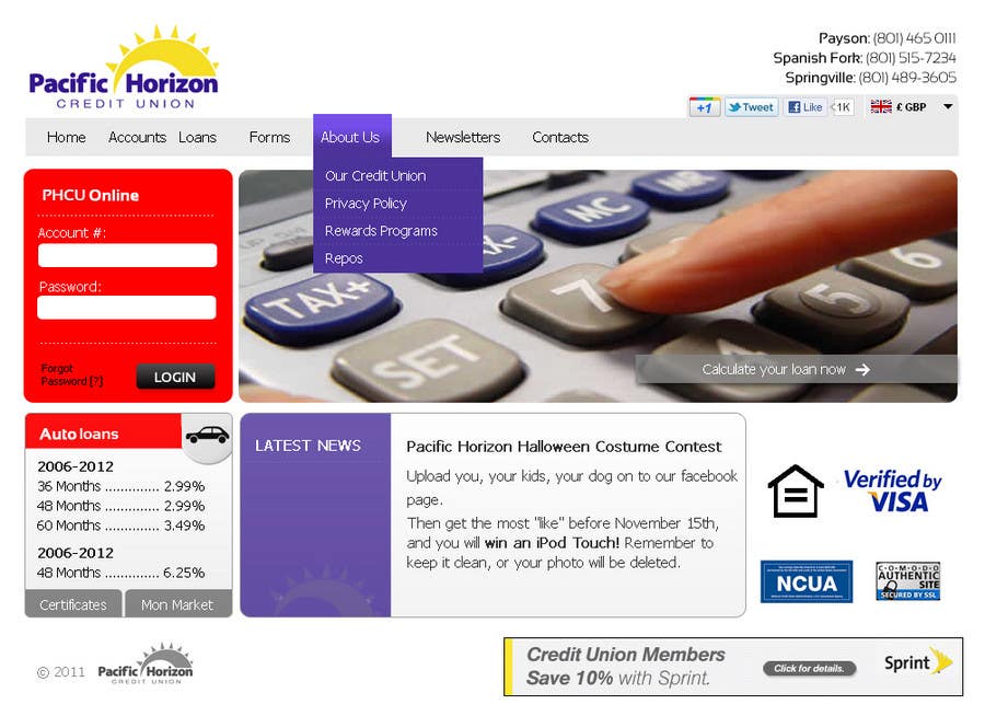 Contest Entry #42 for                                                 Website Design for Pacific Horizon Credit Union
                                            