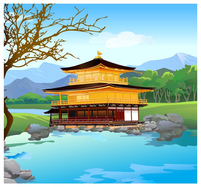 Kilpailutyö #27 kilpailussa                                                 Illustrate Something for Golden Pavillion Temple (Japan)
                                            