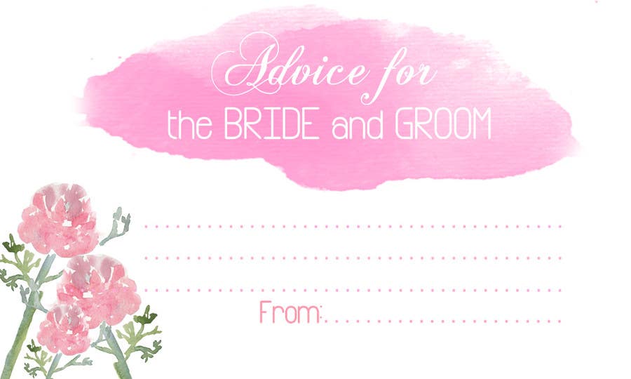 Penyertaan Peraduan #15 untuk                                                 Design some Stationery for wedding advice cards
                                            